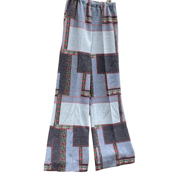 70's Hippie, Disco, Boho Bell bottom Checker Pants, Small - Picture 6 of 6